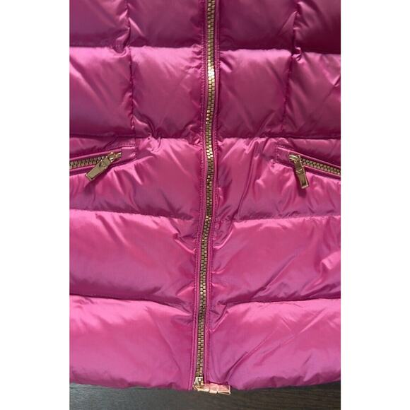 Emporio Armani EA7 Down Puffer Jacket Funnel Neck Hooded sz S Fuchsia Pi… - Picture 4 of 12